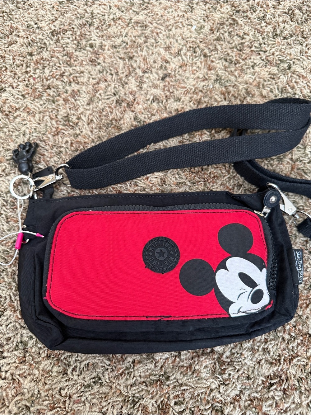 Kipling Mickey Mouse Black Crossbody Bag
